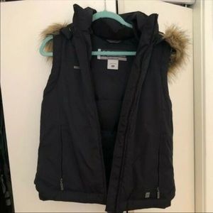 Columbia Fur Vest Removable hood zip up